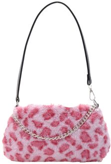 Jeugd Dames Eenvoudige Veelzijdige Top-Handvat Tas Vintage Pluche Keten Schouder Handtassen Voor Vrouwen Herfst Dagelijks Dier Onderarm Tassen