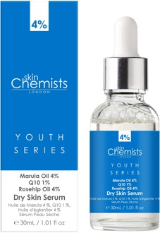 Jeugdserie Droog Huid Serum Marula Olie 4%, Q10 1%, Rozenbottel Olie 4% 30ml