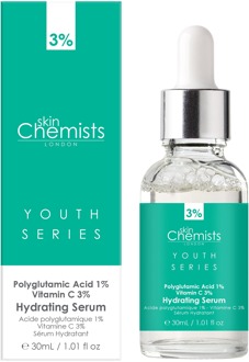 Jeugdserie Hydraterend Serum Polyglutaminezuur 1%, Vitamine C 3% 30ml