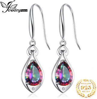 Jewelrypalace 7ct Genuine Rainbow Mystic Topaz Oorbellen 925 Sterling Zilveren Oorbellen Vrouwen Koreaanse Oorbellen Sieraden