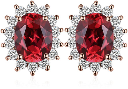 Jewelrypalace Gemaakt Blue Sapphire Ruby 925 Sterling Zilveren Stud Oorbellen Natuurlijke Amethist Granaat Peridot Topaz Prinses Diana GRIJS