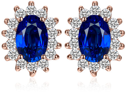 Jewelrypalace Gemaakt Blue Sapphire Ruby 925 Sterling Zilveren Stud Oorbellen Natuurlijke Amethist Granaat Peridot Topaz Prinses Diana Oranje