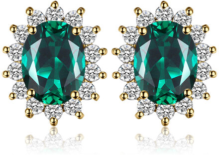 Jewelrypalace Gemaakt Blue Sapphire Ruby 925 Sterling Zilveren Stud Oorbellen Natuurlijke Amethist Granaat Peridot Topaz Prinses Diana Roze