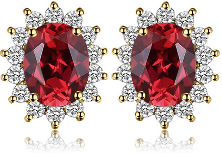 Jewelrypalace Gemaakt Blue Sapphire Ruby 925 Sterling Zilveren Stud Oorbellen Natuurlijke Amethist Granaat Peridot Topaz Prinses Diana zwart