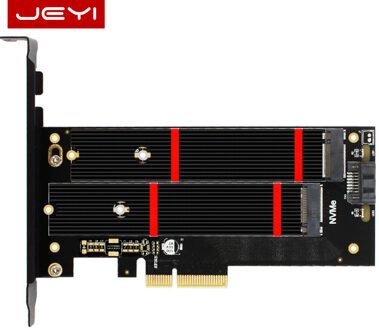 JEYI SK6 Plus M.2 NVMe SATA SSD Heatsink koellichaam NAAR PCIE X4 CARD M Key B Sleutel dual Port PCI Express3.0 2230-22110 Alle Size M.2
