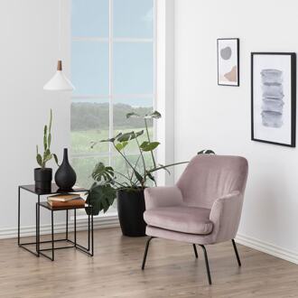 Jez velvet fauteuil roze