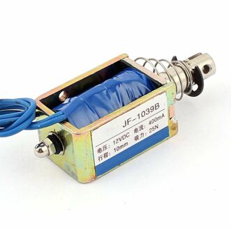 JF-1039B DC12V 400 mA 25N/10mm Pull Push Type Open Frame Solenoid Elektromagneet