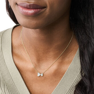 JF03941710 Ketting Sutton staal-zirconia goudkleurig-wit 40-50 cm