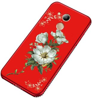 JFVNSUN Rhinestone Case Voor Huawei Honor 6C Pro Soft TPU 3D Reliëf Bloem Patroon Beschermhoes voor Huawei Honor 6C pro Gevallen honor 6C / hong-moli