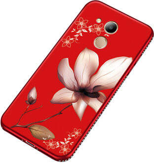 JFVNSUN Rhinestone Case Voor Huawei Honor 6C Pro Soft TPU 3D Reliëf Bloem Patroon Beschermhoes voor Huawei Honor 6C pro Gevallen honor 6C Pro / hong-baihe