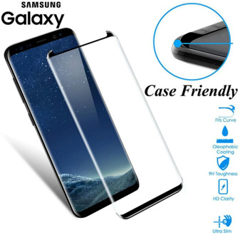JGKK Case Fit 3D Curved Glass For Samsung Galaxy S8 S9 Plus Tempered Glass Case Friendly Screen Protector For S8 plus S9 Shield