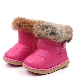 JGSHOWKITO Girls Boots Fashion Snow Boots For Kids Children Rubber Boots For Toddler Boys Girl Toddlers Warm Cotton Plush Fur