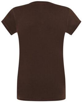 Jhk Dames sicilia v hals t-shirt Bruin - L
