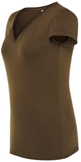 Jhk Dames sicilia v hals t-shirt Groen - L