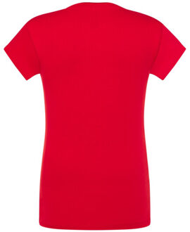 Jhk Dames sicilia v hals t-shirt - maat L Rood