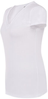 Jhk Dames sicilia v hals t-shirt - maat XL Wit