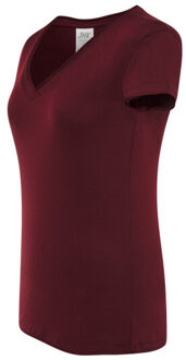 Jhk Dames sicilia v hals t-shirt Rood - L