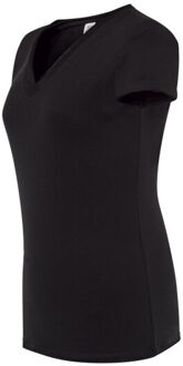 Jhk Dames sicilia v hals t-shirt Zwart - M