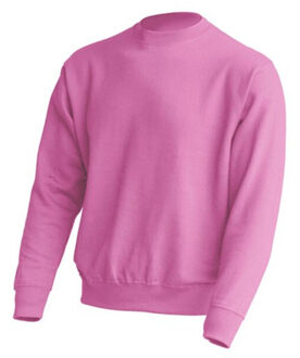 Jhk Unisex sweatshirt met ronde hals voor volwassenen - maat L Roze