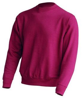 Jhk Unisex sweatshirt met ronde hals voor volwassenen - maat XXL / XXXL Roze