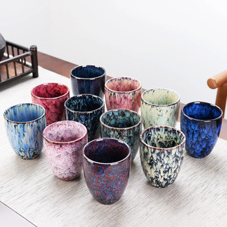 JIA-GUI LUO 250ML China Tea Cup Kiln Change Ceramic tea cups travel cup Home Tea Cup Creative ceramic cup Tea set I075