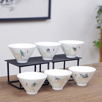 JIA-GUI LUO 60ML 1 set of 6 cups Ceramic Teacups tea set small ceramic cups teacup kitchen dining bar I008
