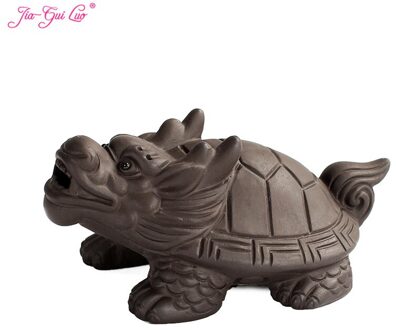 JIA-GUI Luo 8.6Cm Paars Klei Dragon Schildpad Thee Set Accessoires Paars Zand Thee Huisdier Decoraties Theeceremonie N006