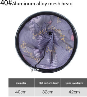Jiadiaoni Aluminium Vissen Mesh Net Visnet Grote Hoofd Netto Vissen Accessoires 40cm