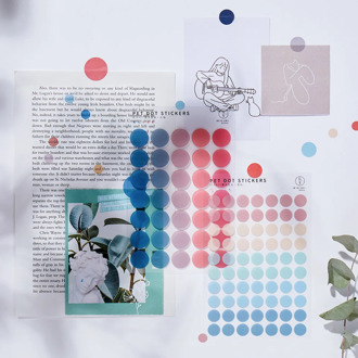 JIANWU 3 Sheets Simple Fresh Color Basis Dot PET Stickers Kawaii Decoration Creative Transparent DIY Journal School Supplies