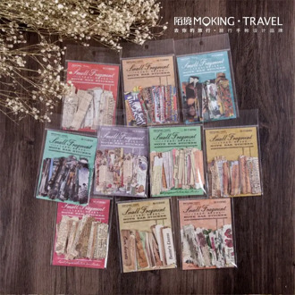 JIANWU 50 sheets Small Fragment Series Creative hand tear vintage art Journal Supplies Scrapbook DIY Sticker