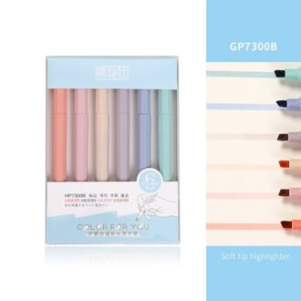 Jianwu 6 Stks/set Soft Tip Markeerstift Licht Kleur Kawaii Markeerstift Diy Fotoalbum Journal Fluorescerende Pen Student Briefpapier 7300B Sweet dreams