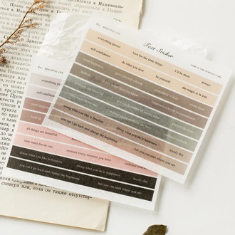 JIANWU 8 sheets Healing Hour Light Series Text Sticker Art Strip Journal Material Decoration Stickers Cute Stationary Supplies