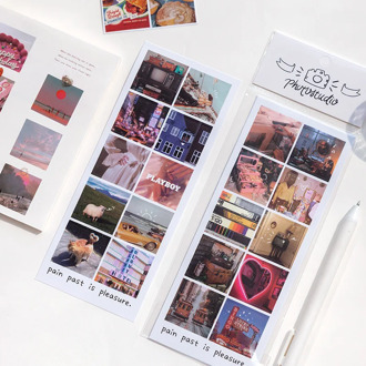 JIANWU 8 Sheets Retro Style Fresh Stickers Journal Scrapbook Collage Photo Film Series Decorative DIY Diary Stickers Stationery