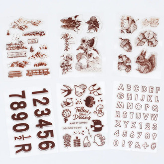JIANWU Cute Squirrel Clear Stamps Basis Digital Transparent Silicone Seals Stamp for DIY Scrapbooking Stationery Supplies