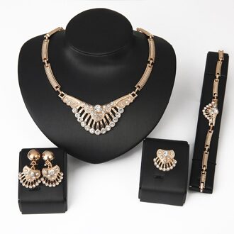 Jiayijiaduo Afrikaanse Kralen Kostuum Sieraden Sets Goud kleur vrouwen Wedding Bridal Accessoires Partij Sieraden accessoire