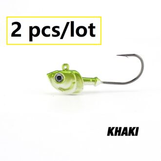 Jig Hoofd op 20g 26g Hoge Carbon Jig Haken voor Paddle staart Zacht Aas Inshore rock Vissen Lokt Zachte Lokken Haken Lood 01 khaki / 26g