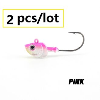Jig Hoofd op 20g 26g Hoge Carbon Jig Haken voor Paddle staart Zacht Aas Inshore rock Vissen Lokt Zachte Lokken Haken Lood 01 roze / 20g