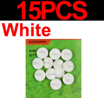 JIGEECARP 15pcs Avid Karpervissen Sight Stopt Multi Coloured Plastic Stoppers 12mm Boilie Stopt Hengelen Terminal Tackles 15stk wit