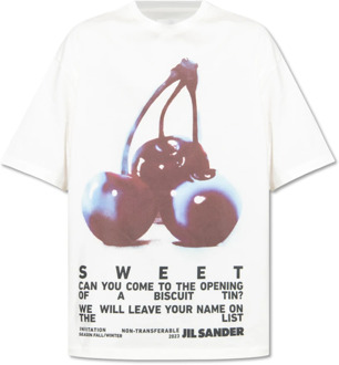 Jil Sander Bedrukt T-shirt Jil Sander , White , Heren - L