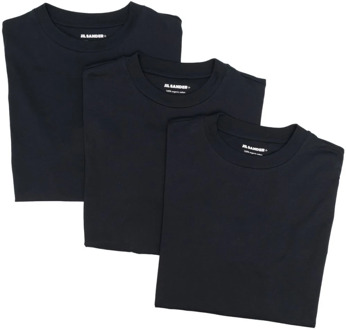 Jil Sander Blauwe Logo-Patch T-Shirt Set Jil Sander , Black , Heren - M