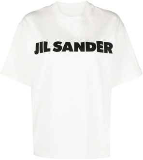 Jil Sander Casual Katoenen T-Shirt Jil Sander , White , Heren - Xl,L,M,S