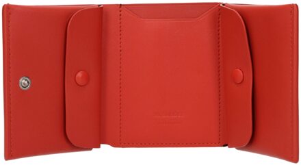 Jil Sander Drievoudige Portemonnee Compact Stijlvol Rood
