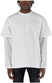 Jil Sander Dubbellagig Longsleeve T-shirt Jil Sander , White , Heren - L,M,S