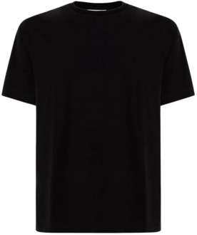 Jil Sander Effengekleurde Katoenen Scoop Neck T-Shirt Jil Sander , Black , Heren - L,M,S