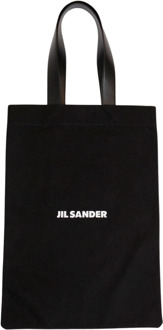 Jil Sander Elegante Book Flat Shopper Jil Sander , Black , Heren - ONE Size