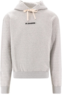 Jil Sander Grijze Katoenen Oversized Sweatshirt Aw23 Jil Sander , Gray , Heren - Xl,L,M,S