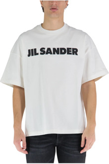 Jil Sander Heren T-shirt van katoen met relaxte pasvorm Jil Sander , White , Heren - Xl,L,M