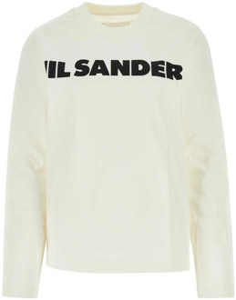 Jil Sander Ivoor Katoenen T-shirt Jil Sander , White , Dames - Xl,L,M,S,Xs