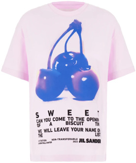 Jil Sander Klassiek T-Shirt Jil Sander , Pink , Dames - L,M,S,Xs