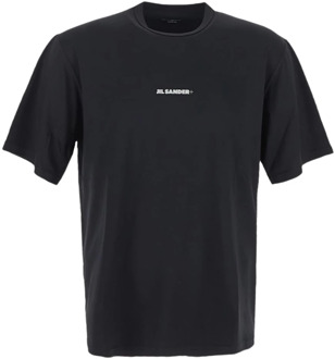 Jil Sander Korte Mouwen T-Shirt, Klassieke Pasvorm Jil Sander , Black , Heren - L,M,S